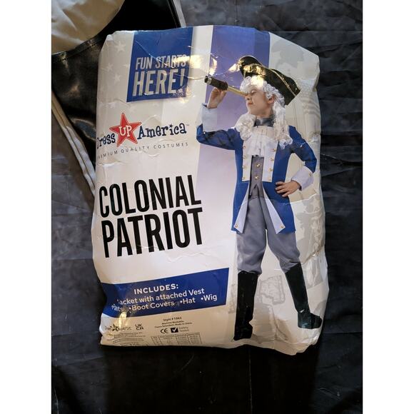 Founding Father Boys Size S Colonial Patriot Halloween Costume Revolutionary - Picture 2 of 16